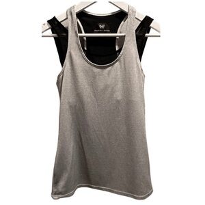 Heroine Sport Women’s Gray Double Layer Fitness Tank Modal Cotton Size Small